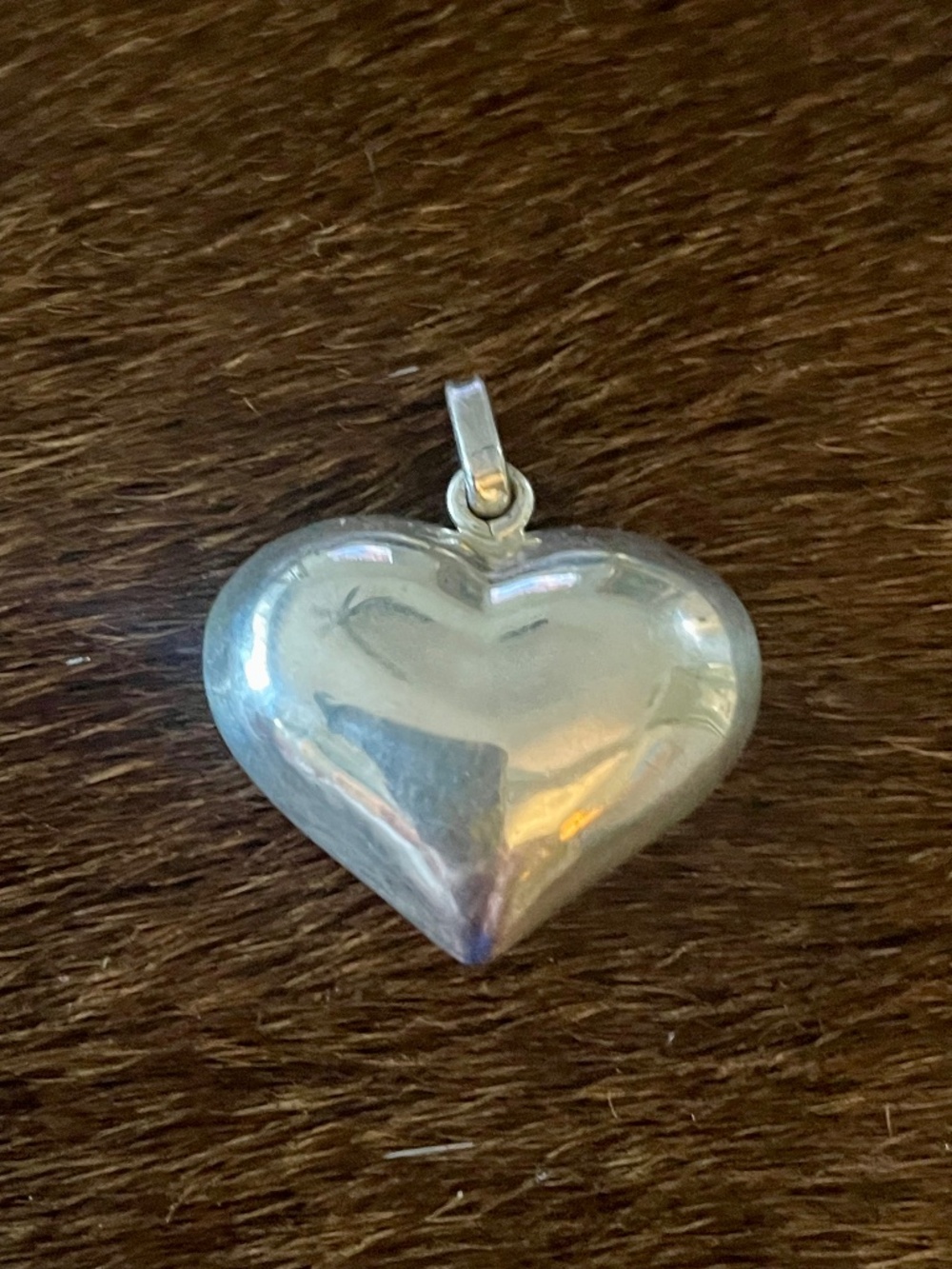 Sterling Silver Heart Charm or Pendant, Stamped Sterling, Vintage